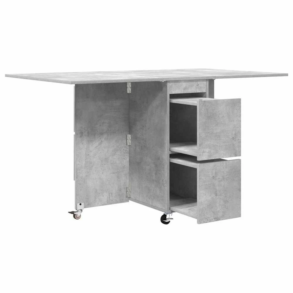 Valgomojo stalas 140 x 80 x 77 cm Apdirbta mediena Betono pilka