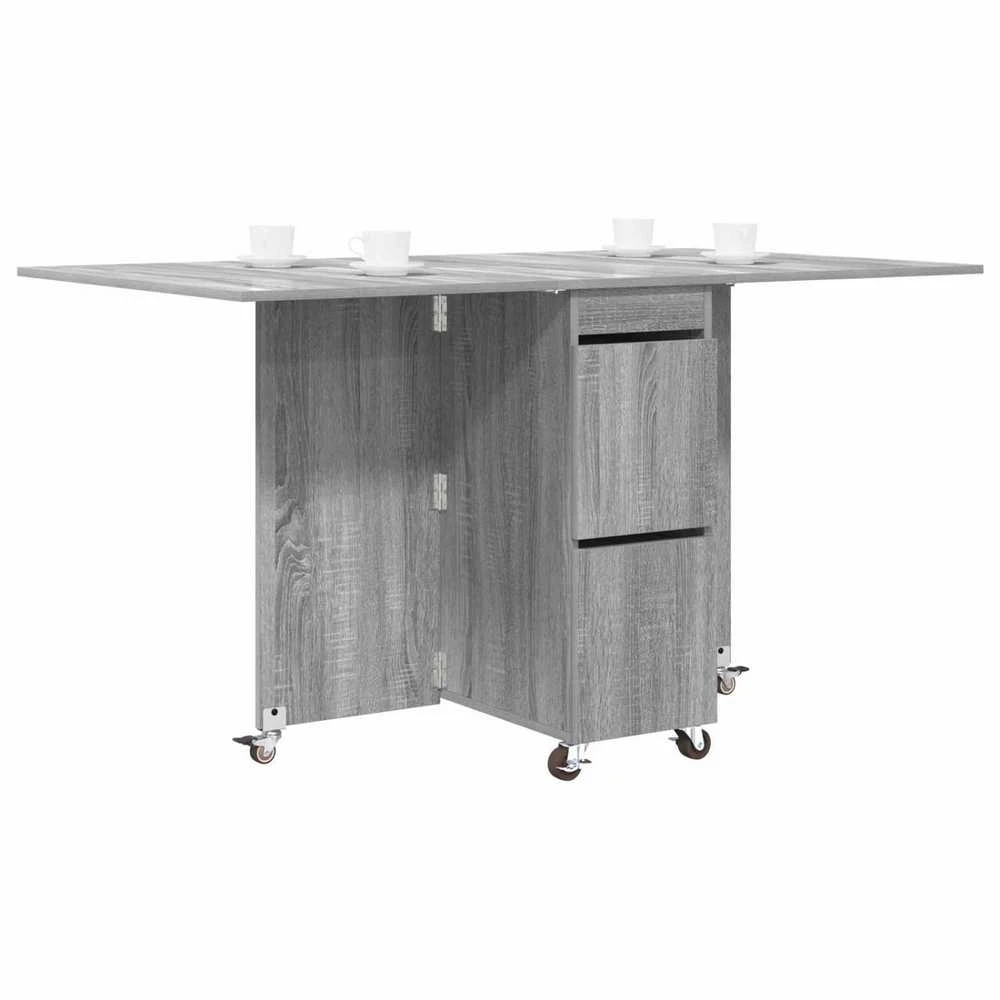 Valgomojo stalas 140 x 80 x 77 cm Apdirbta mediena Pilka Sonoma