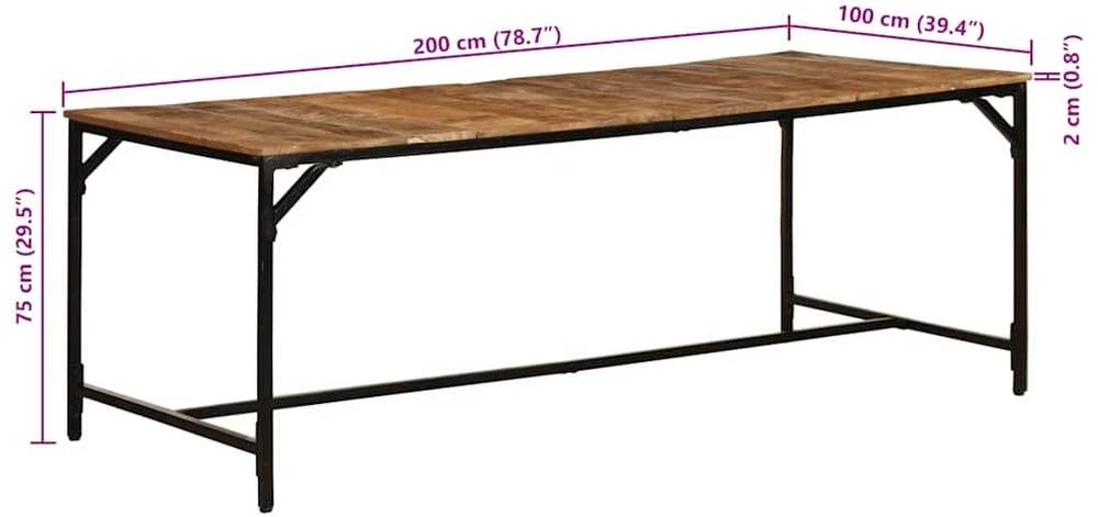 Valgomojo stalas, 200x100x75cm, mango medienos masyvas