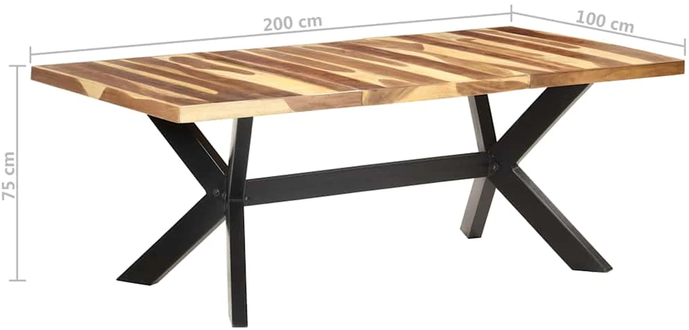 Valgomojo stalas, 200x100x75cm, mediena su medaus apdaila