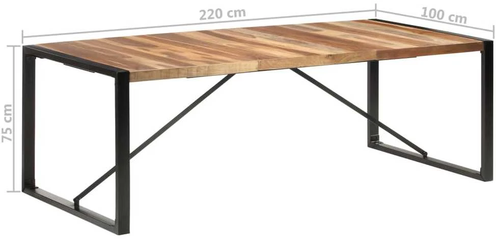 Valgomojo stalas, 220x100x75cm, medienos masyvas