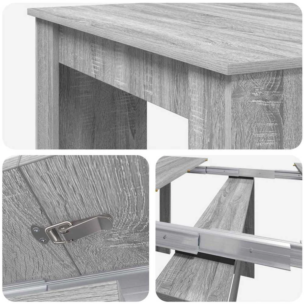 Valgomojo stalas 240 x 85 x 75 cm Apdirbta mediena Pilka Sonoma