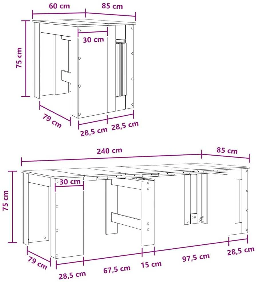 Valgomojo stalas 240 x 85 x 75 cm Apdirbta mediena