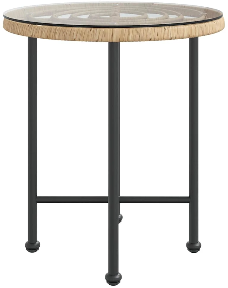 Valgomojo stalas, 50cm skersmens, grūdintas stiklas ir plienas