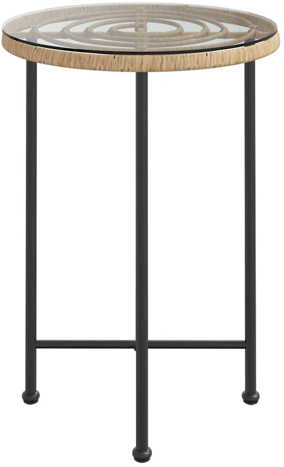 Valgomojo stalas, 55cm skersmens, grūdintas stiklas ir plienas