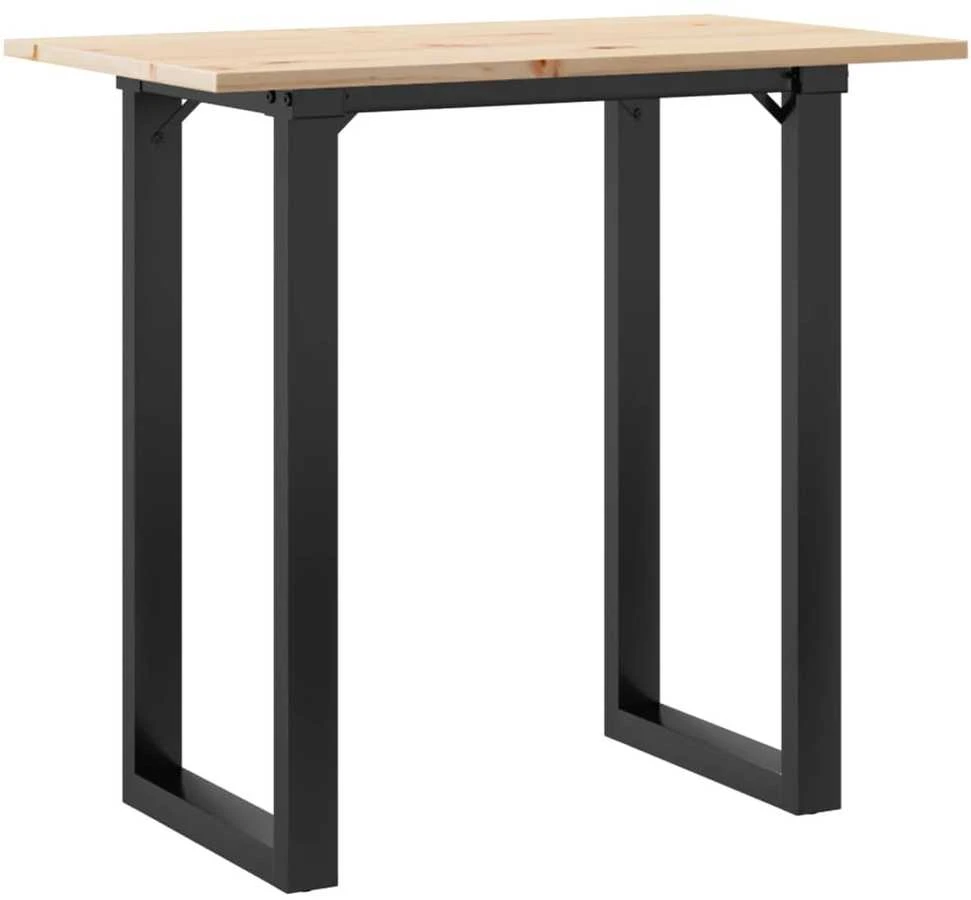 Valgomojo stalas, 80x50x75,5cm, pušis ir ketus, O formos rėmas