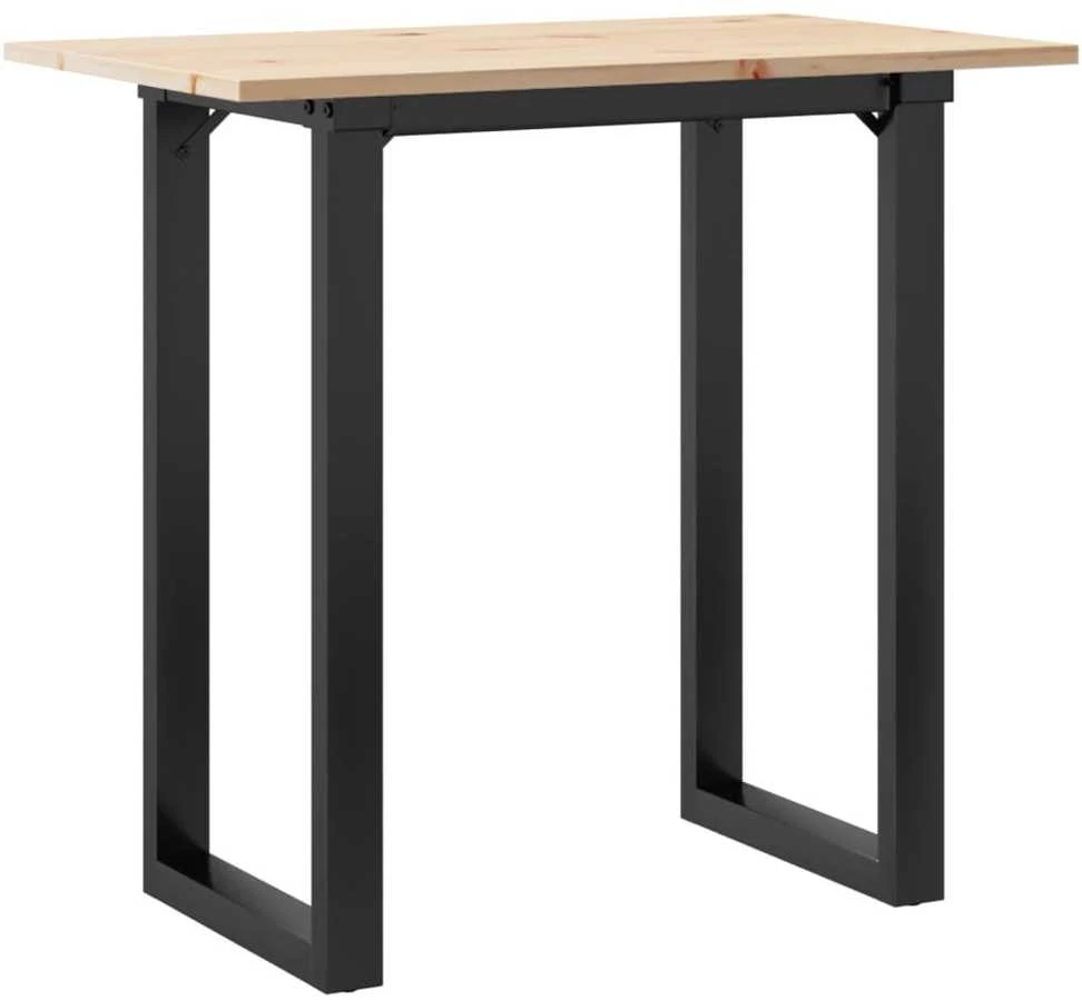 Valgomojo stalas, 80x50x75,5cm, pušis ir ketus, O formos rėmas