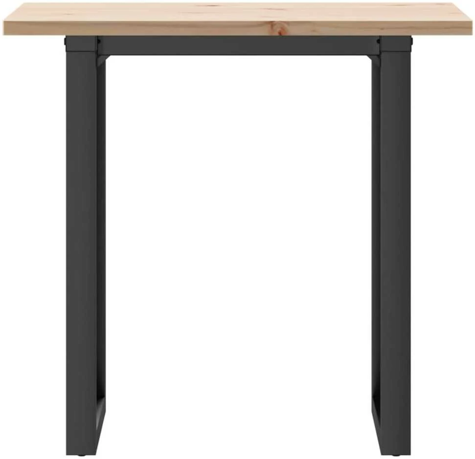 Valgomojo stalas, 80x50x75,5cm, pušis ir ketus, O formos rėmas