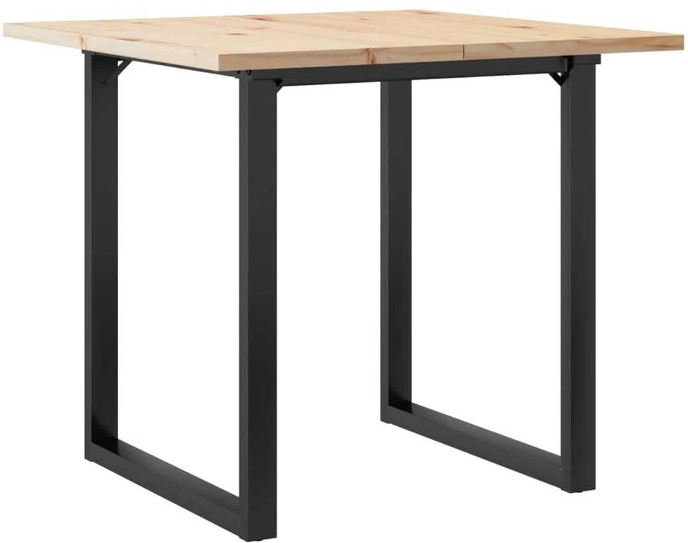Valgomojo stalas, 80x80x75,5cm, pušis ir ketus, O formos rėmas