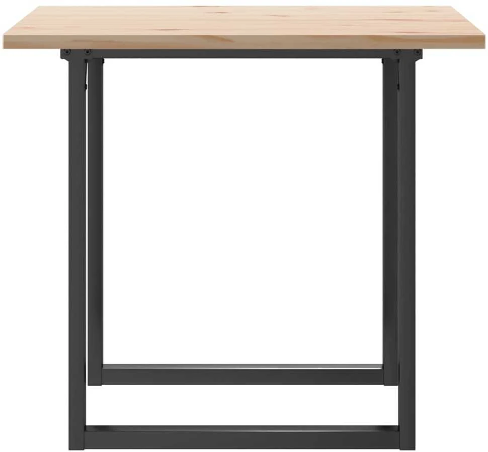 Valgomojo stalas, 80x80x75,5cm, pušis ir ketus, O formos rėmas