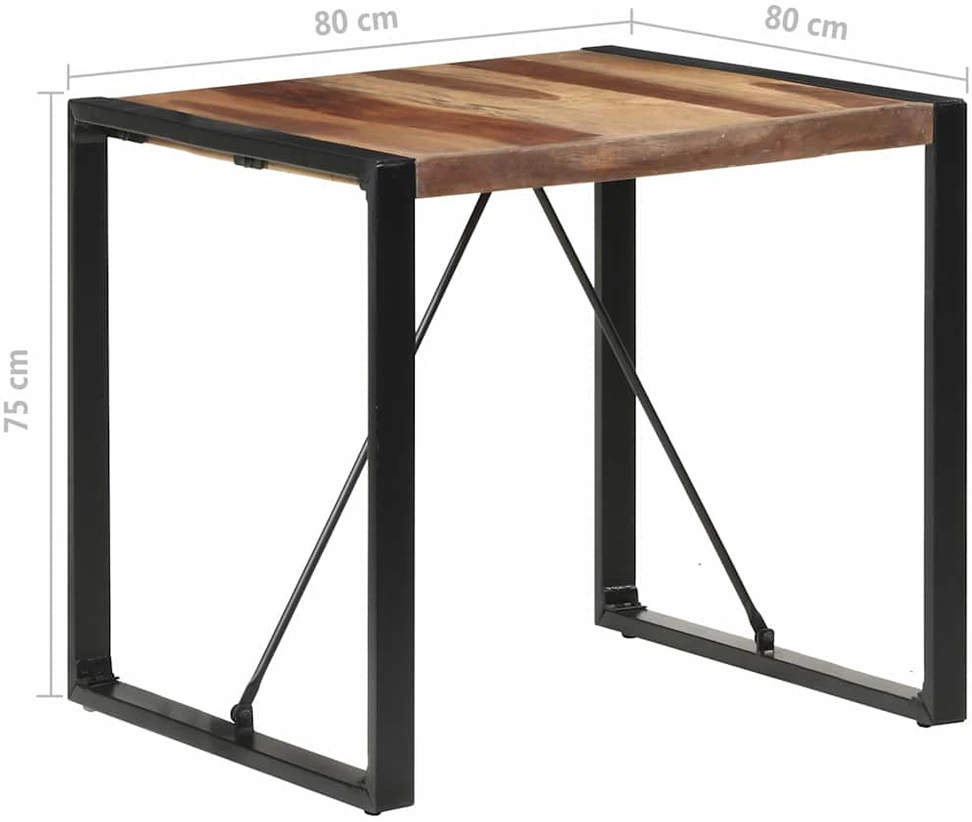 Valgomojo stalas, 80x80x75cm, medienos masyvas