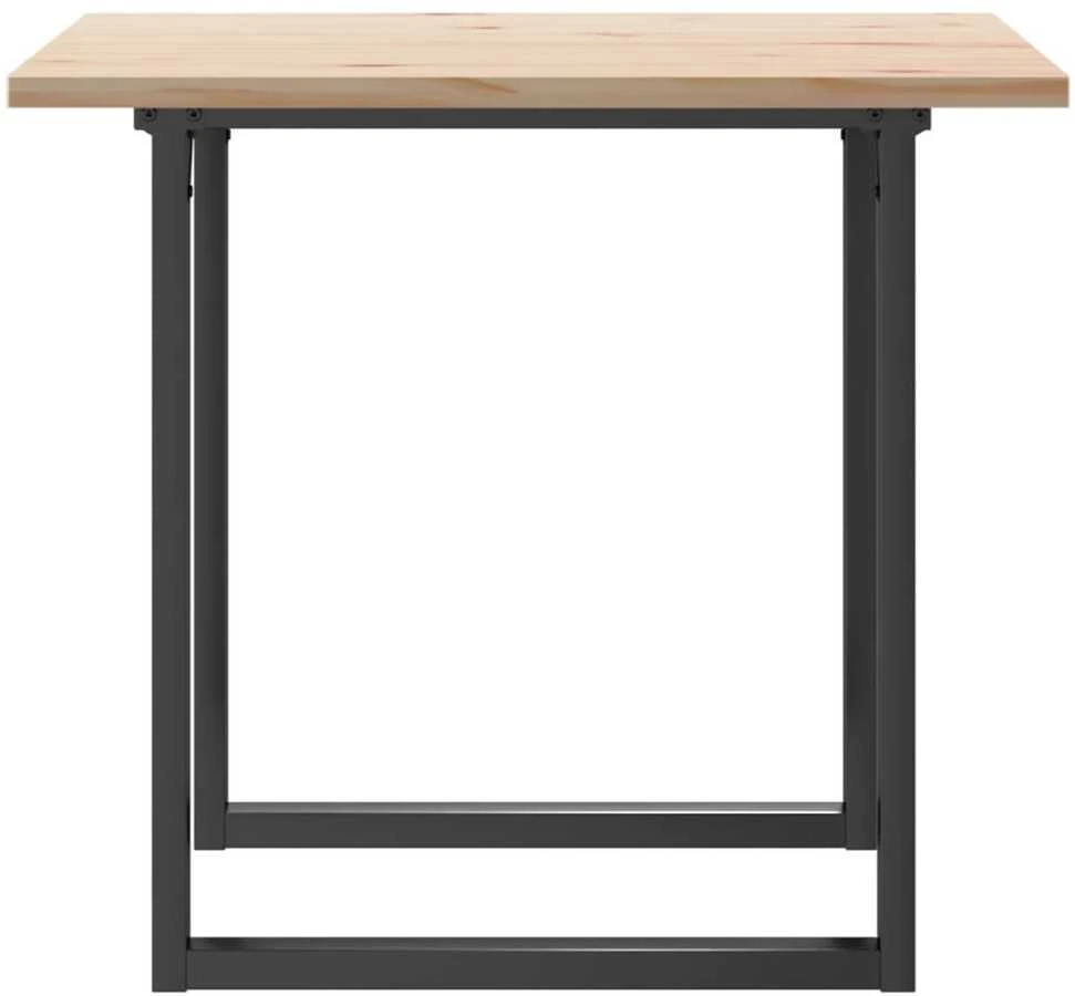 Valgomojo stalas, 90x90x75,5cm, pušis ir plieno, O formos rėmas