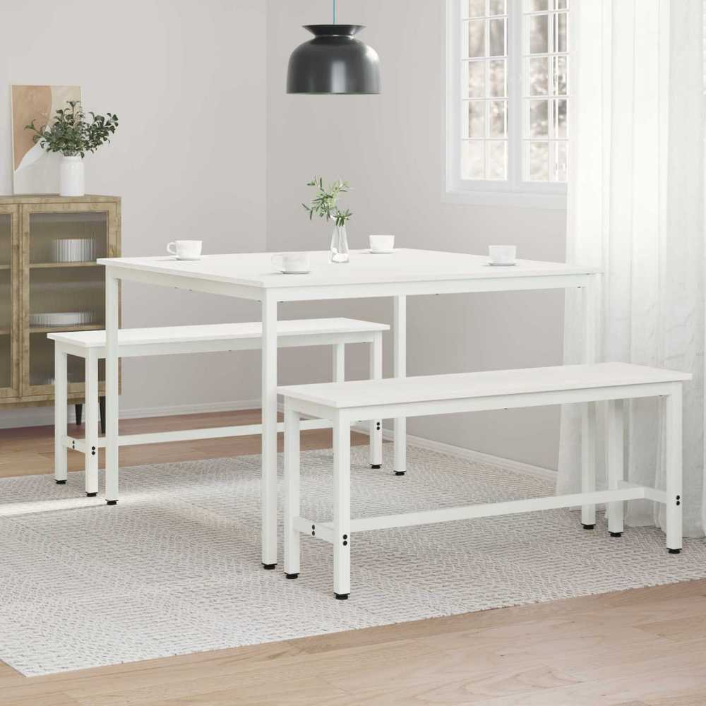 Valgomojo stalas Balta 110 x 110 x 75 cm Kietos pušies mediena