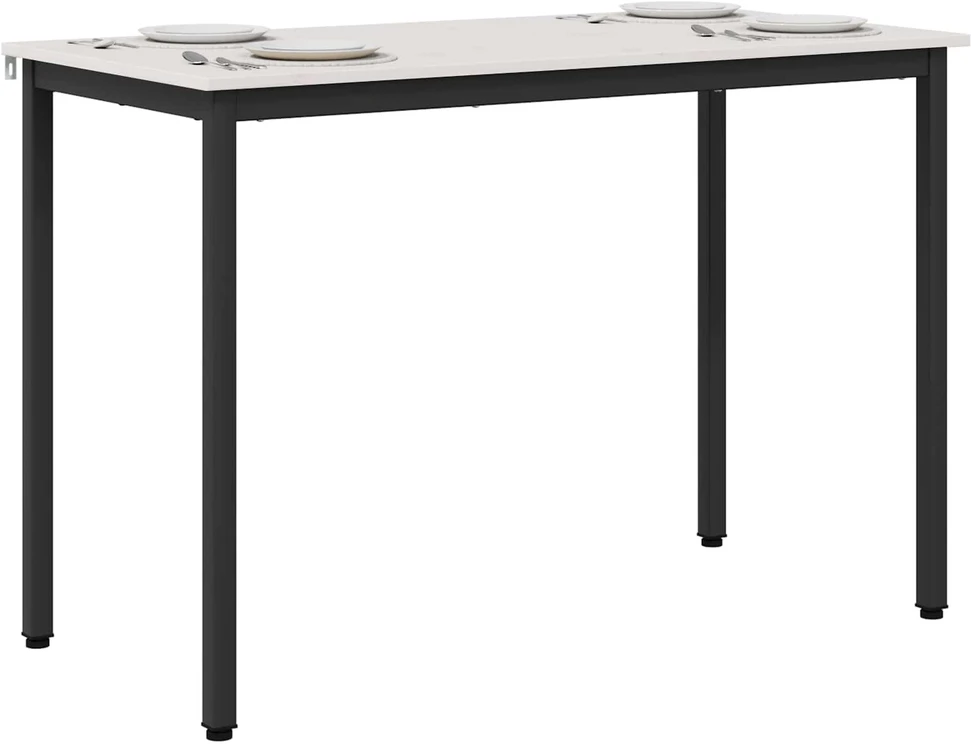 Valgomojo stalas Balta 110 x 55 x 75 cm Kietos pušies mediena