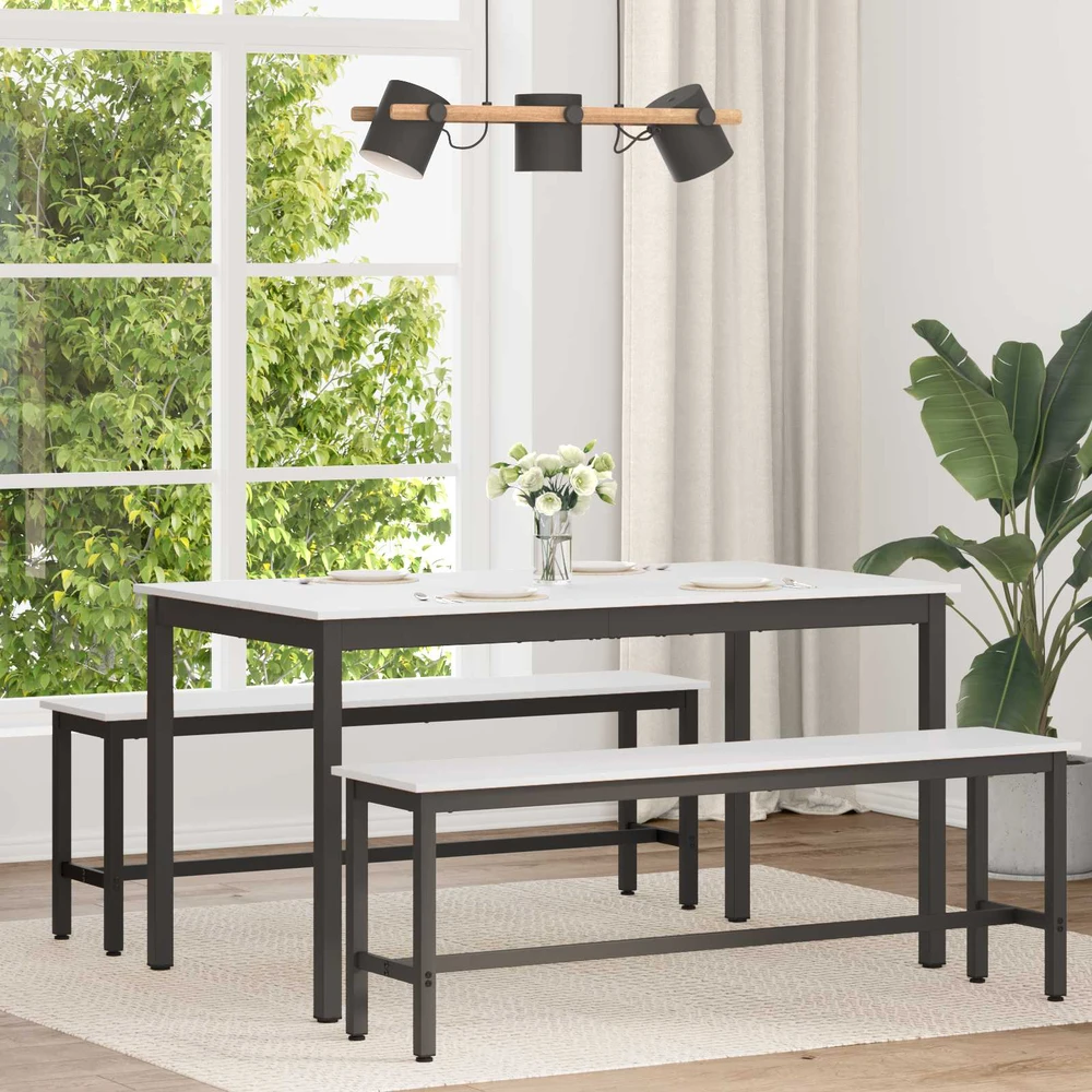 Valgomojo stalas Balta 140 x 80 x 75 cm Kietos pušies mediena