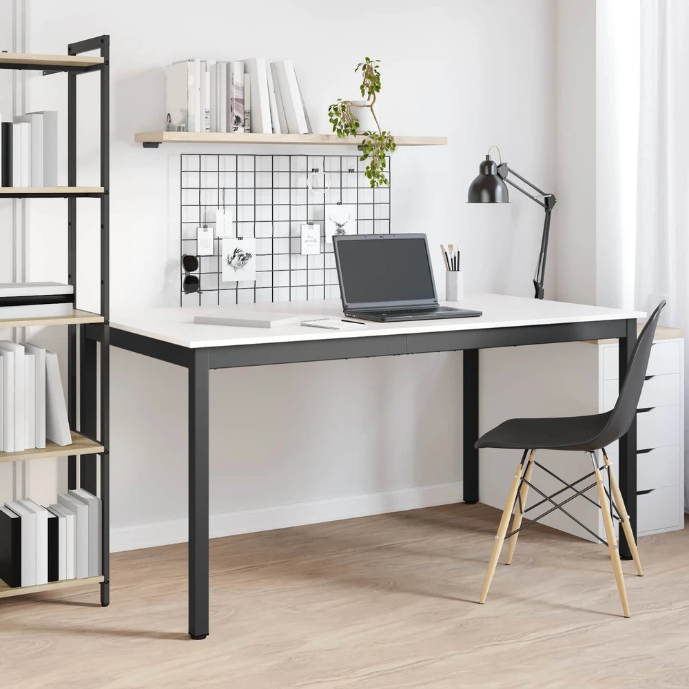 Valgomojo stalas Balta 150 x 90 x 75 cm Kietos pušies mediena