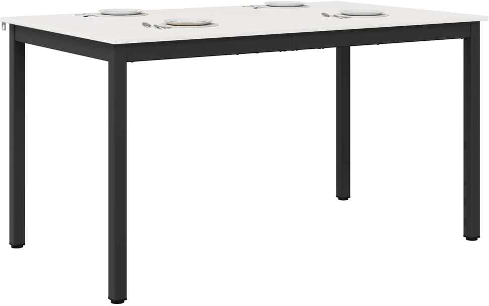 Valgomojo stalas Balta 150 x 90 x 75 cm Kietos pušies mediena