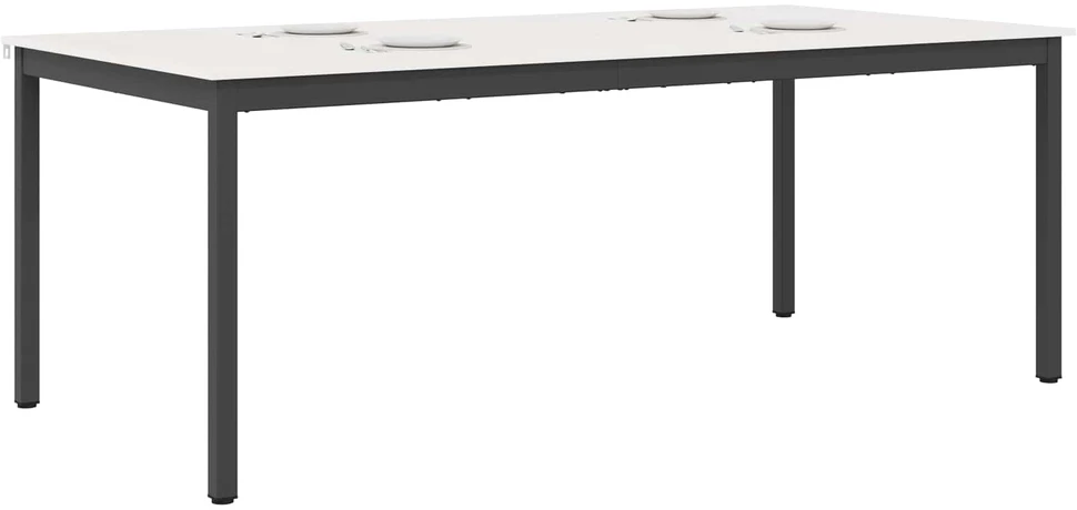 Valgomojo stalas Balta 200 x 100 x 75 cm Kietos pušies mediena