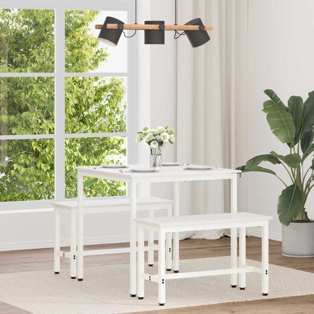 Valgomojo stalas Balta 80 x 80 x 75 cm Kietos pušies mediena