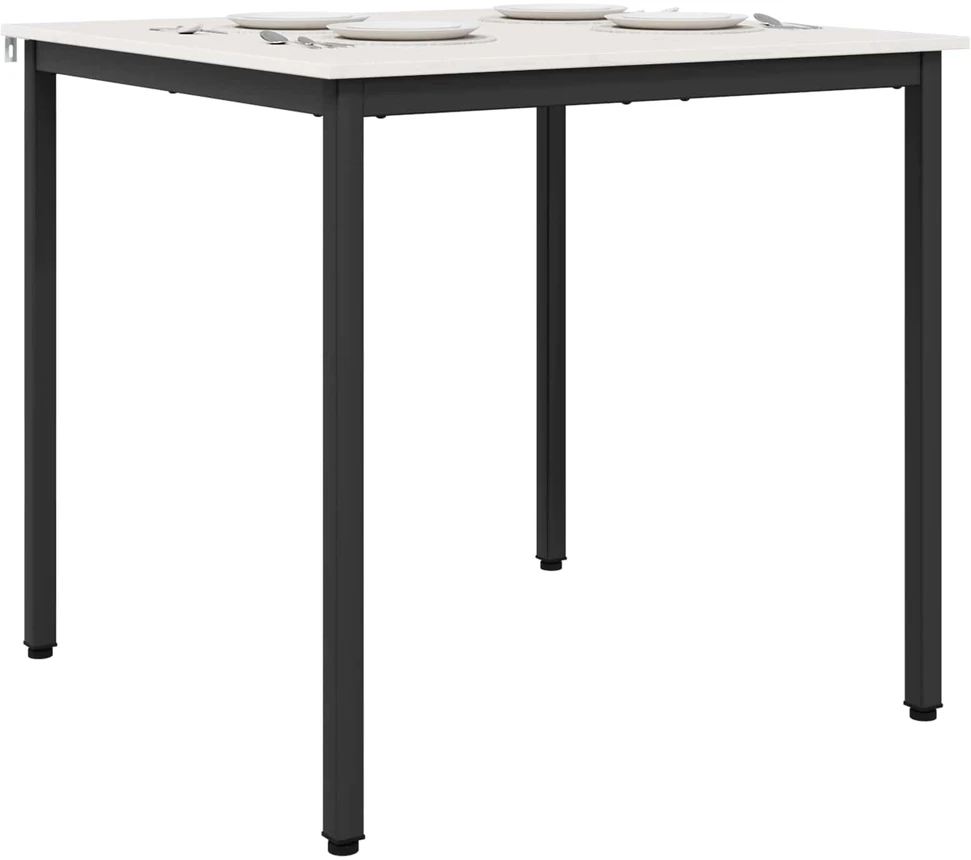 Valgomojo stalas Balta 80 x 80 x 75 cm Kietos pušies mediena