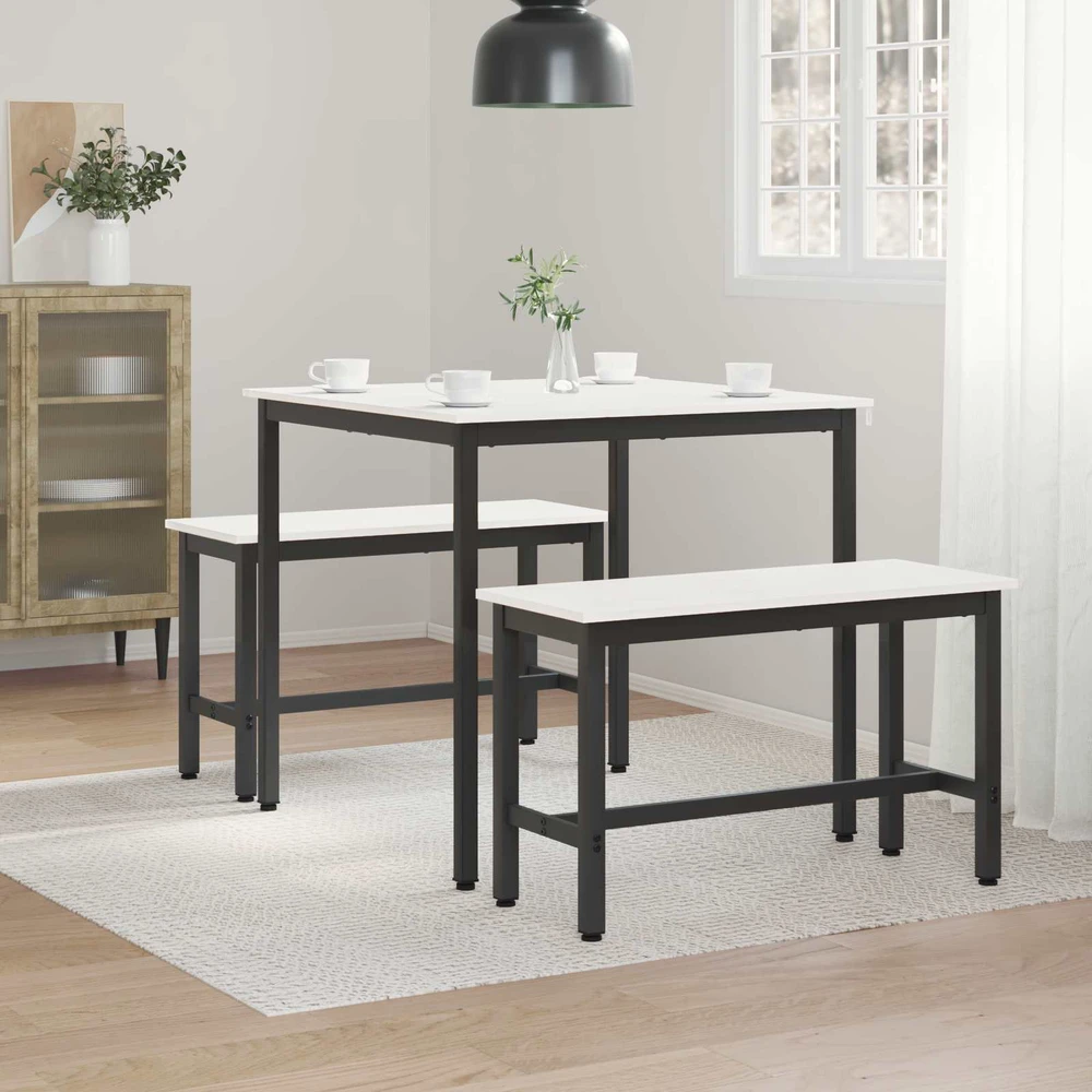 Valgomojo stalas Balta 80 x 80 x 75 cm Kietos pušies mediena