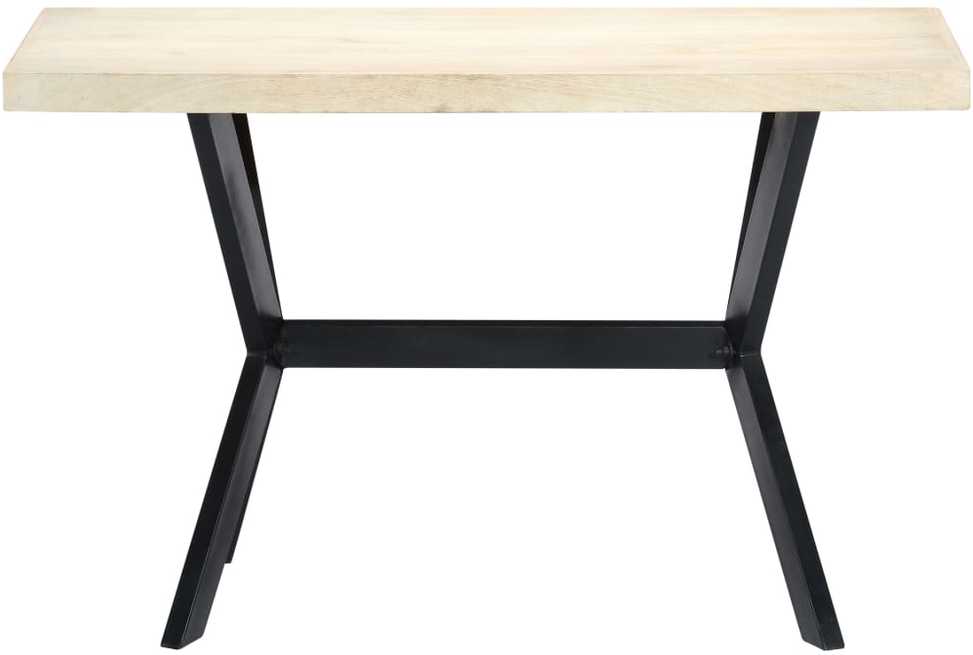 Valgomojo stalas, baltas, 120x60x75 cm, mango med. masyvas