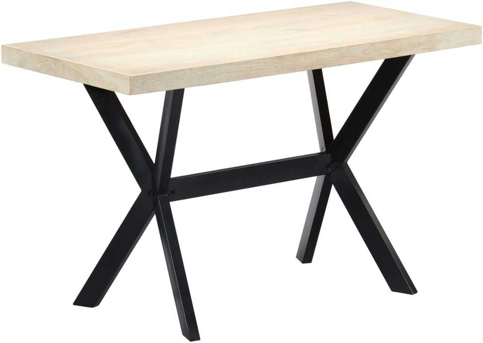 Valgomojo stalas, baltas, 120x60x75 cm, mango med. masyvas