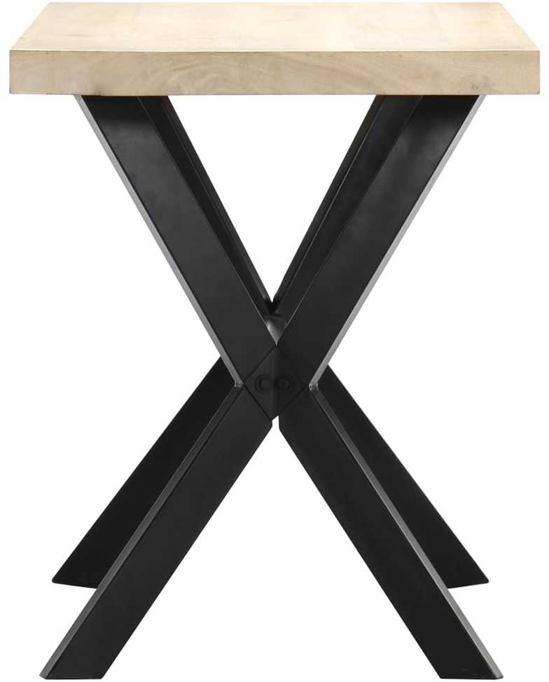 Valgomojo stalas, baltas, 120x60x75 cm, mango med. masyvas