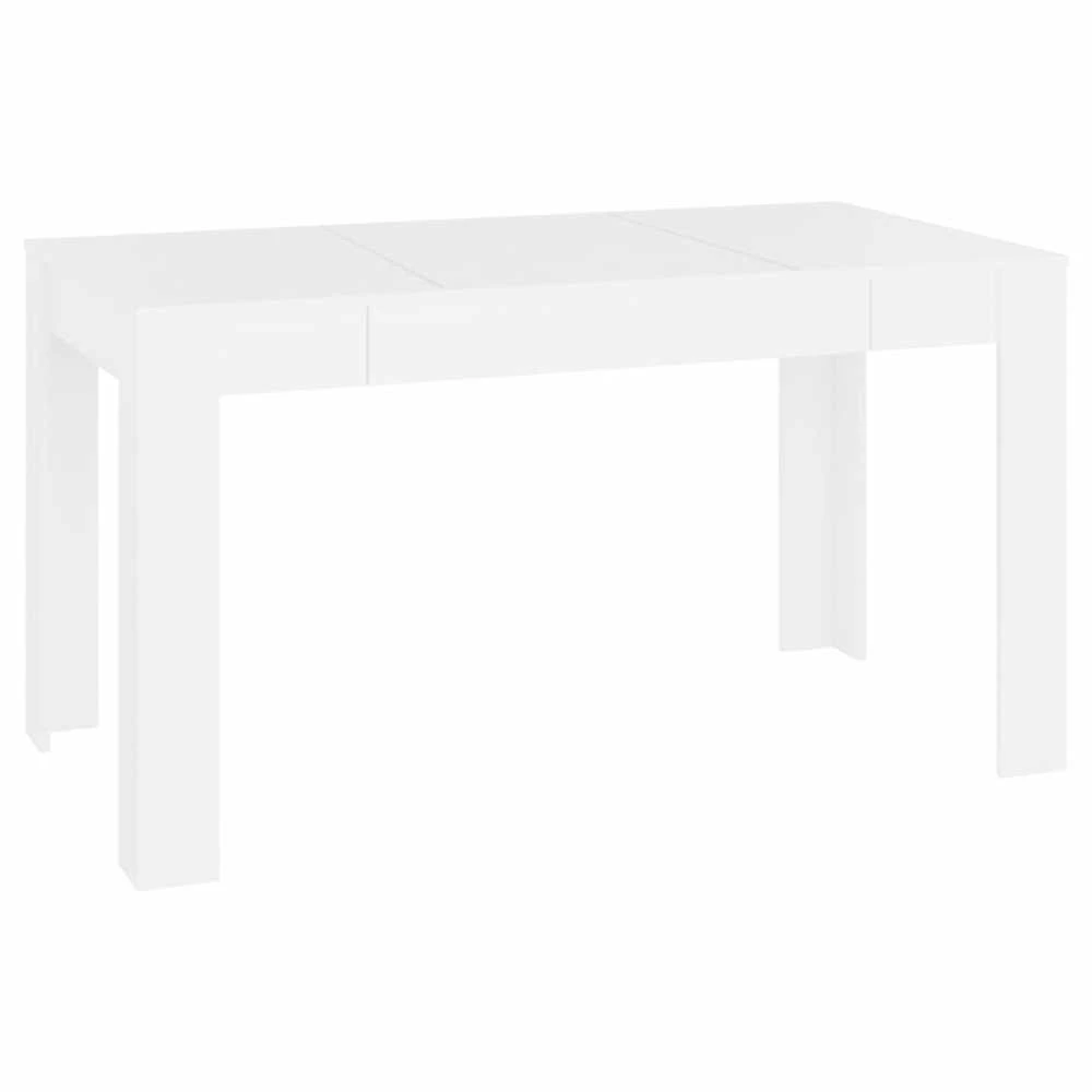 Valgomojo stalas, baltas, 140x74,5x76cm, perdirbta mediena