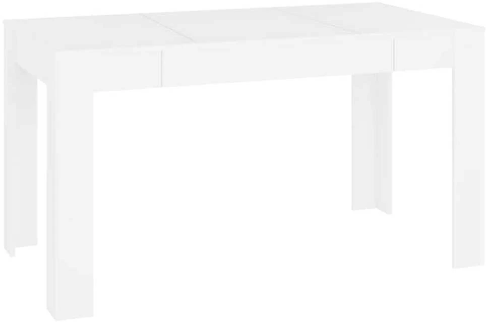 Valgomojo stalas, baltas, 140x74,5x76cm, perdirbta mediena