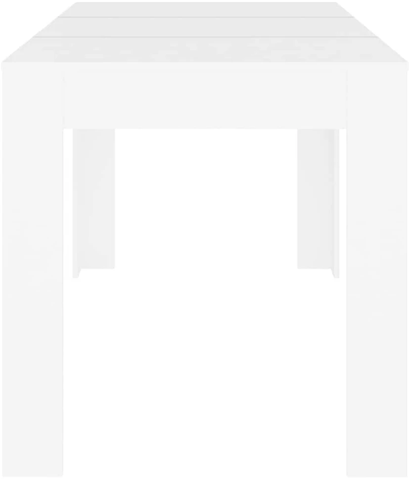 Valgomojo stalas, baltas, 140x74,5x76cm, perdirbta mediena