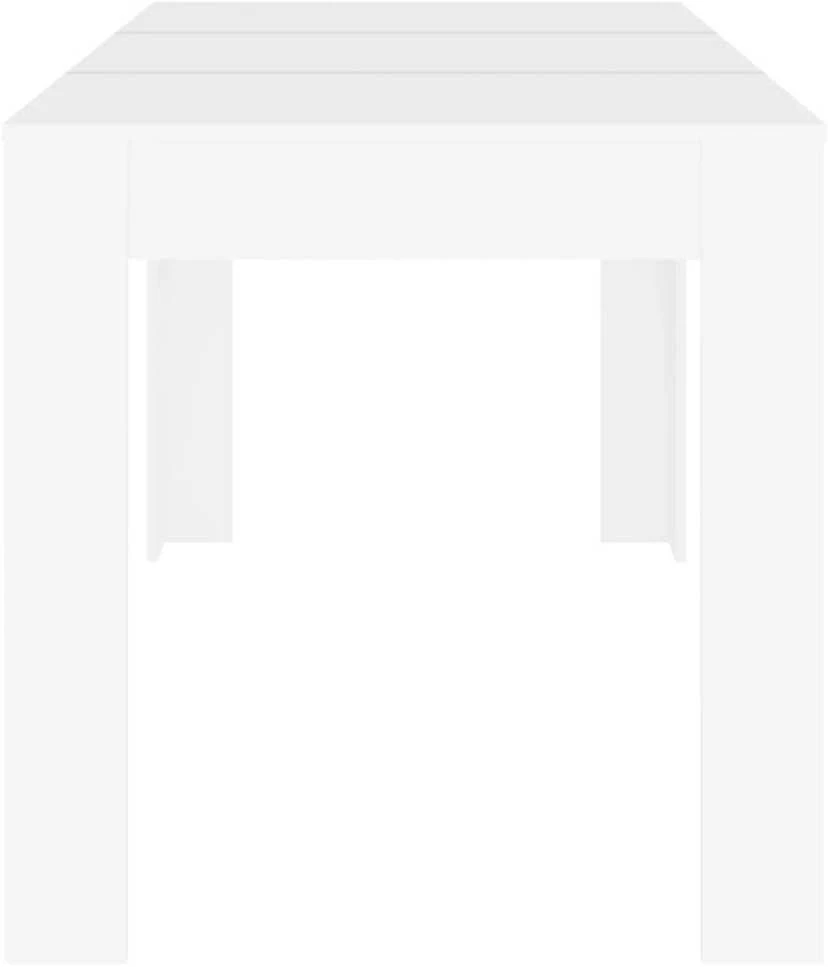 Valgomojo stalas, baltas, 140x74,5x76cm, perdirbta mediena