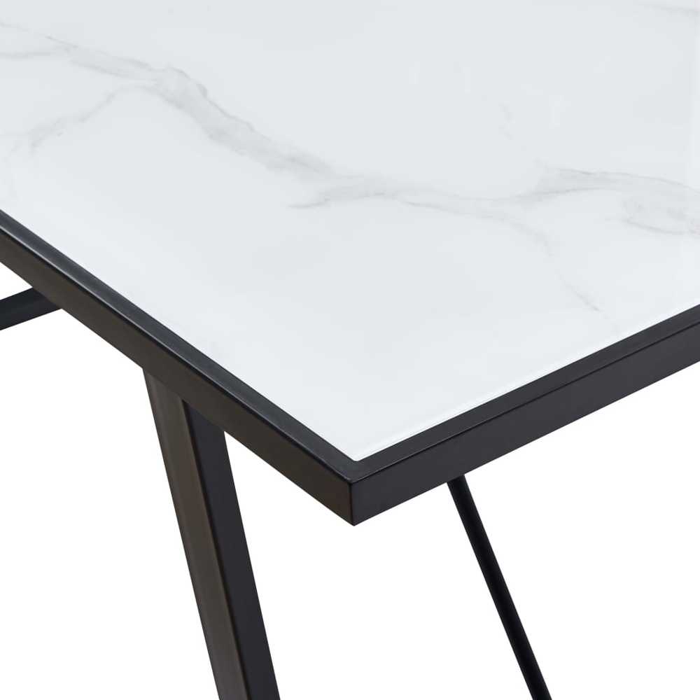 Valgomojo stalas, baltas, 160x80x75cm, grūdintas stiklas