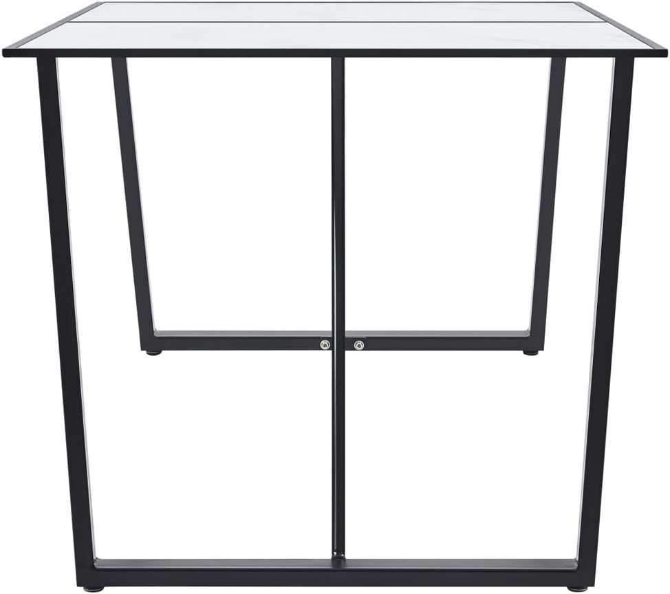 Valgomojo stalas, baltas, 160x80x75cm, grūdintas stiklas