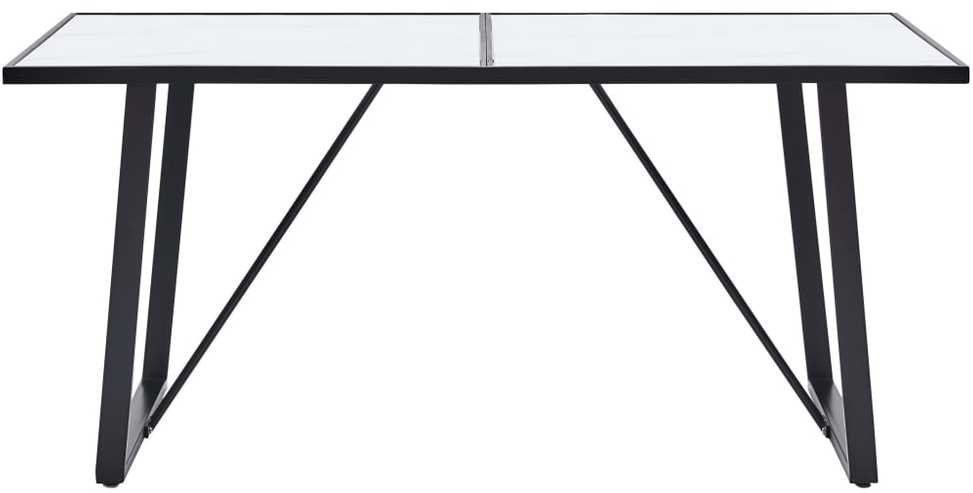 Valgomojo stalas, baltas, 160x80x75cm, grūdintas stiklas