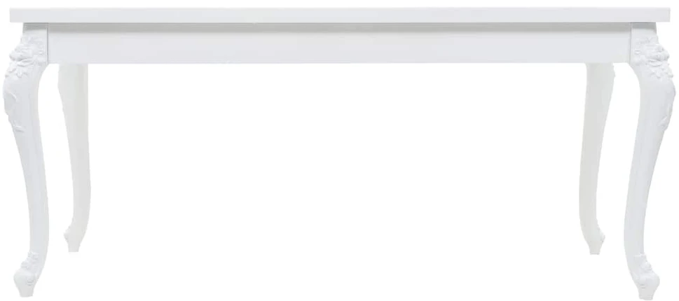 Valgomojo stalas, baltas, 179x89x81 cm, labai blizgus