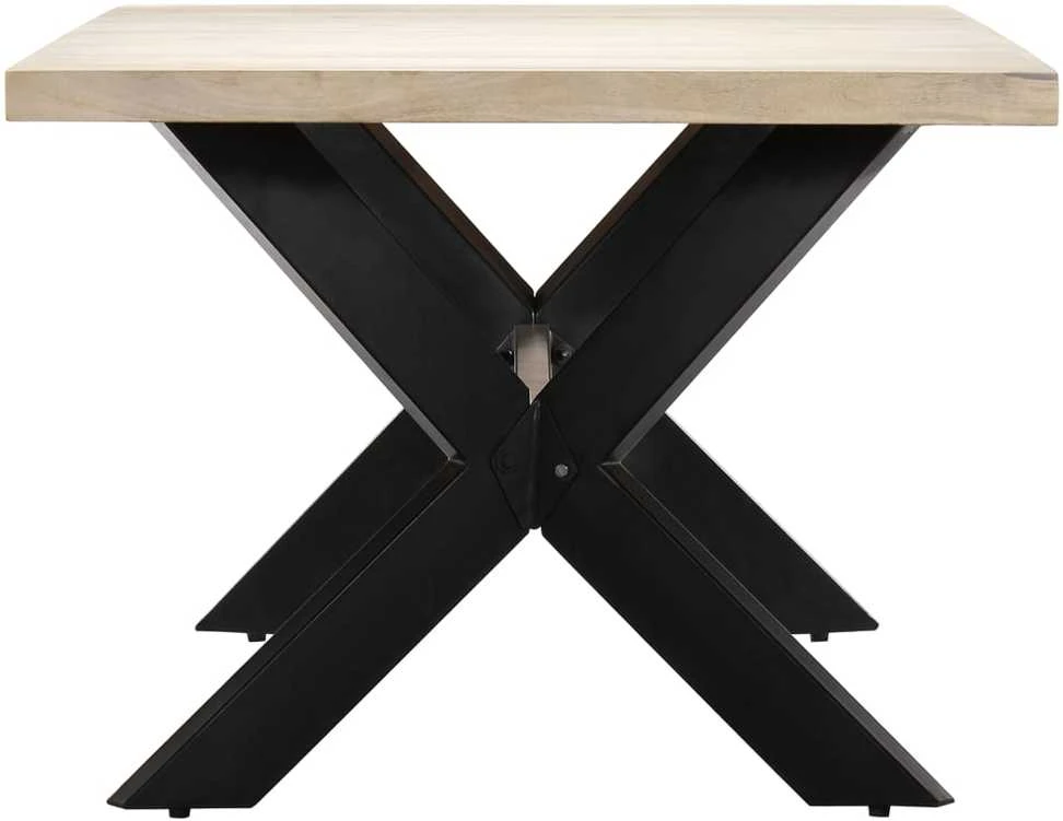 Valgomojo stalas, baltas, 200x100x75 cm, mango med. masyvas