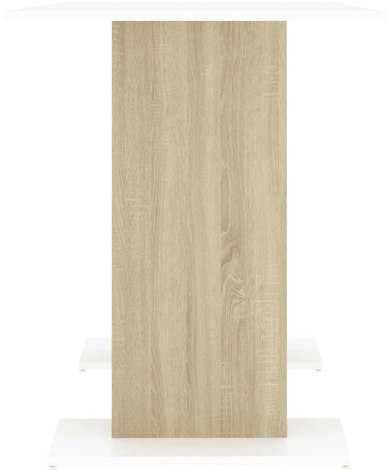 Valgomojo stalas, baltos ir sonoma ąžuolo sp., 110x60x75cm, MDP