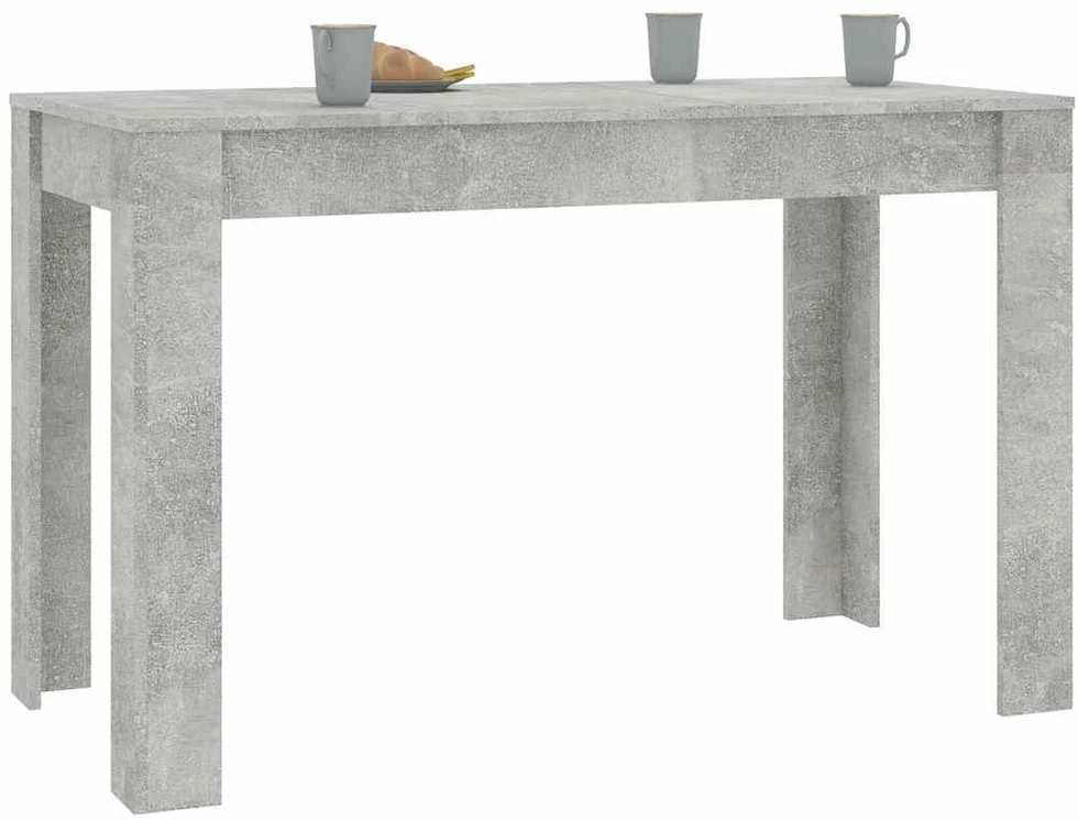 Valgomojo stalas, betono pilkas, 120x60x76cm, apdirbta mediena