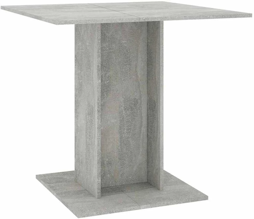 Valgomojo stalas, betono pilkas, 80x80x75 cm, apdirbta mediena