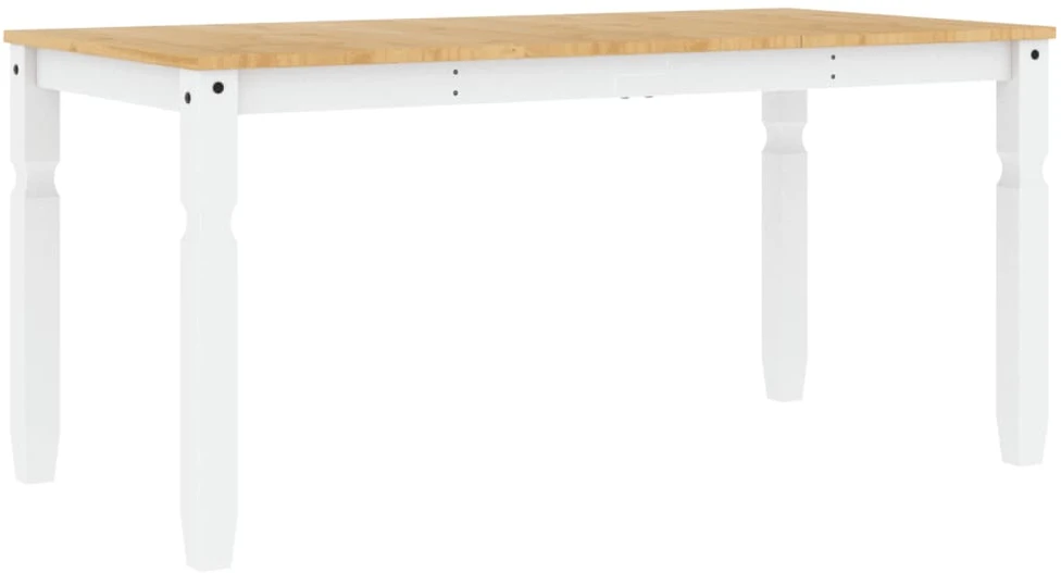 Valgomojo stalas Corona, baltas, 160x80x75cm, pušies masyvas