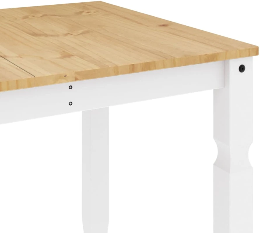 Valgomojo stalas Corona, baltas, 160x80x75cm, pušies masyvas