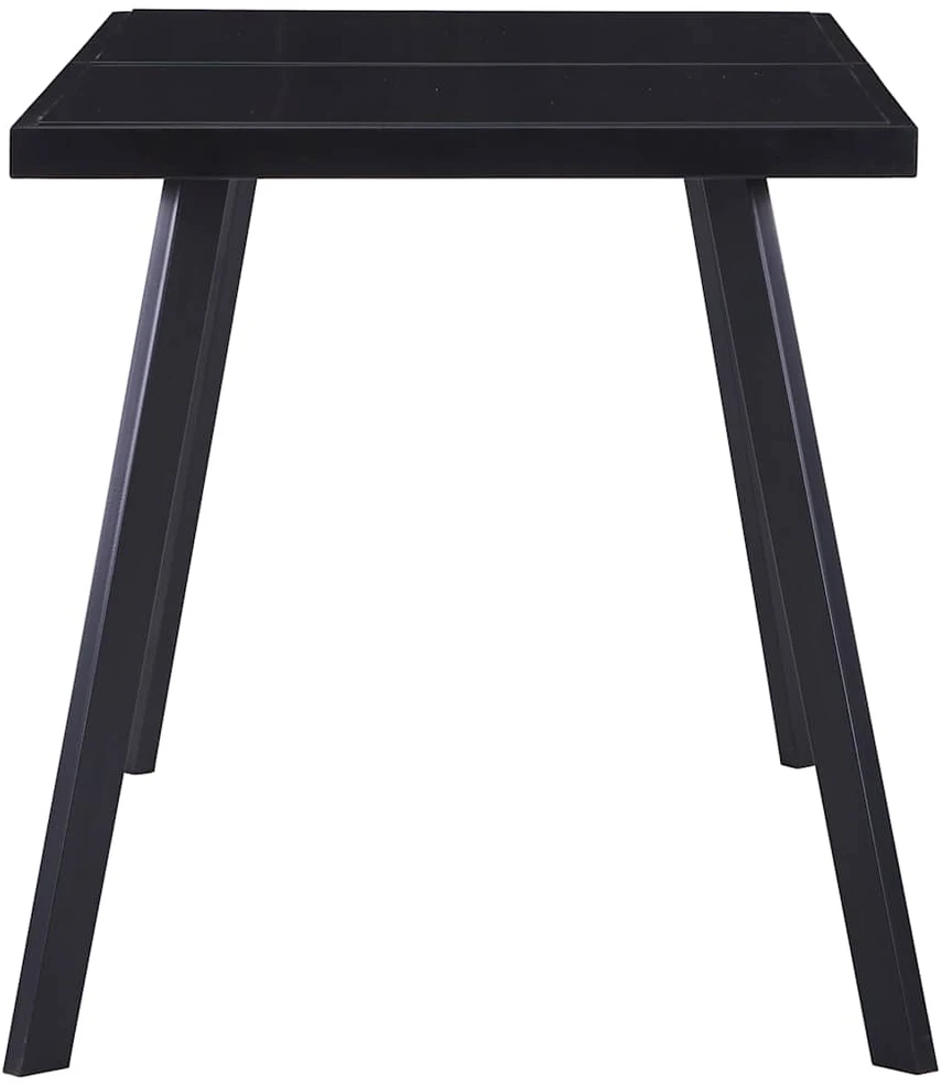 Valgomojo stalas, juodas, 140x70x75cm, grūdintas stiklas