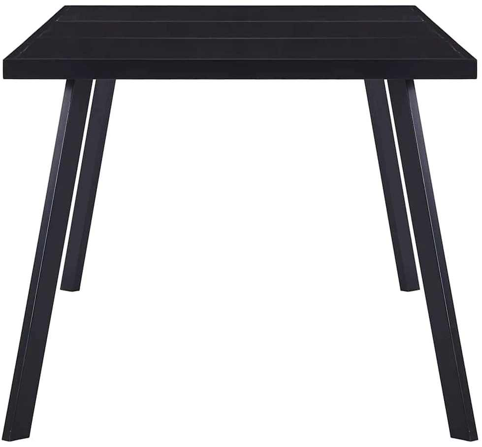 Valgomojo stalas, juodas, 160x80x75cm, grūdintas stiklas
