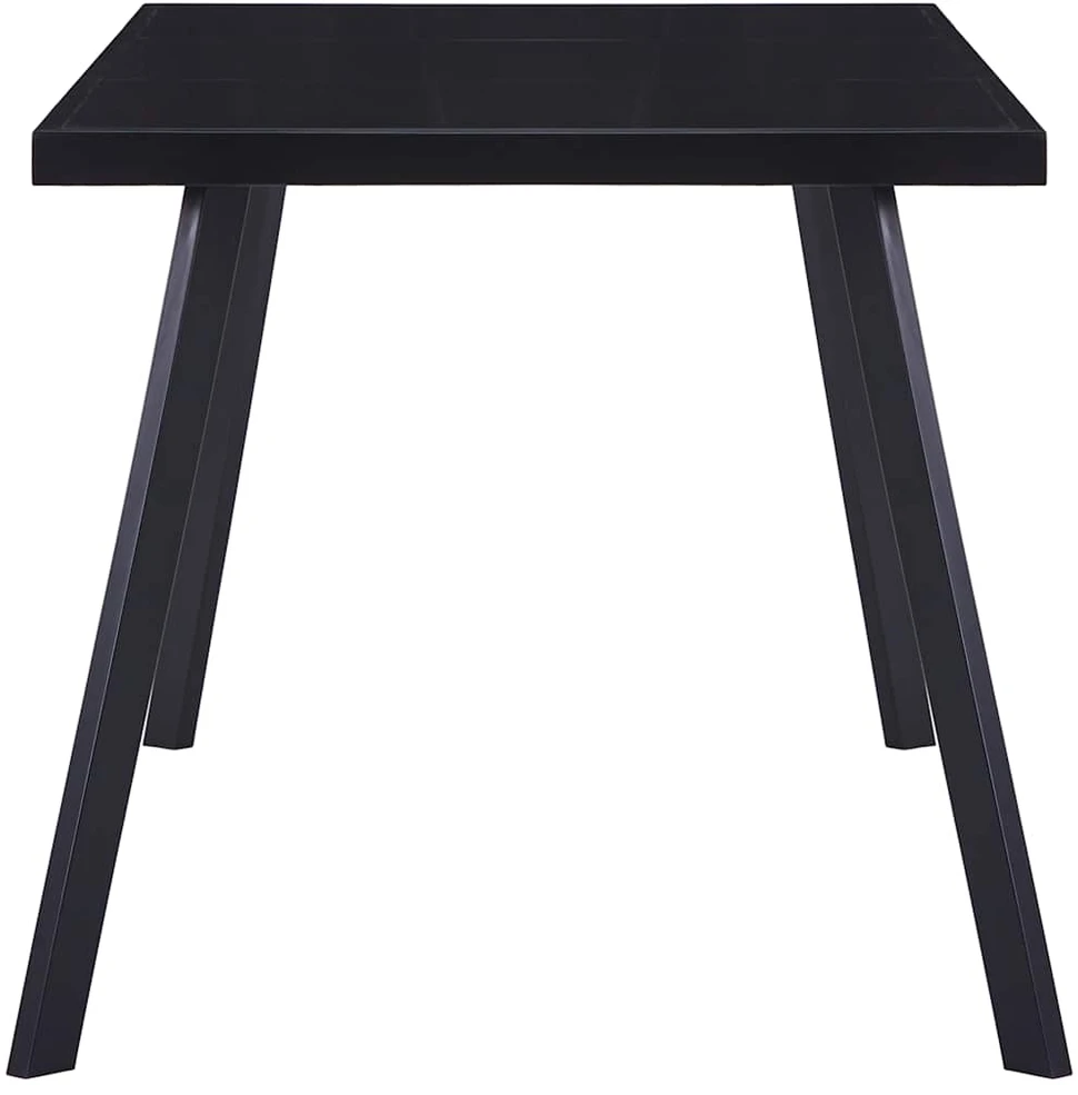 Valgomojo stalas, juodas, 180x90x75cm, grūdintas stiklas