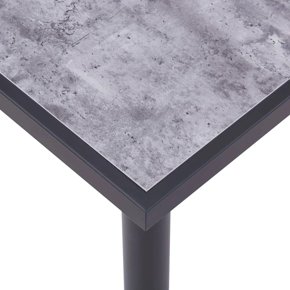 Valgomojo stalas, juodas ir betono pilkas, 180x90x75cm, MDF