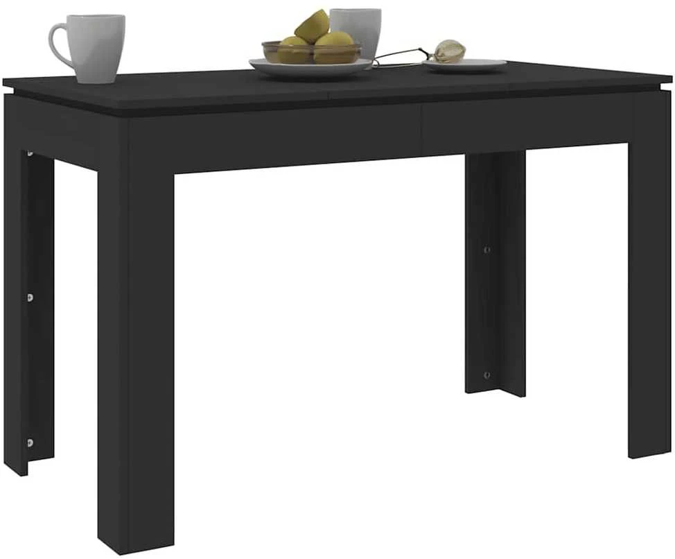 Valgomojo stalas, juodos spalvos, 120x60x76cm, apdirbta mediena