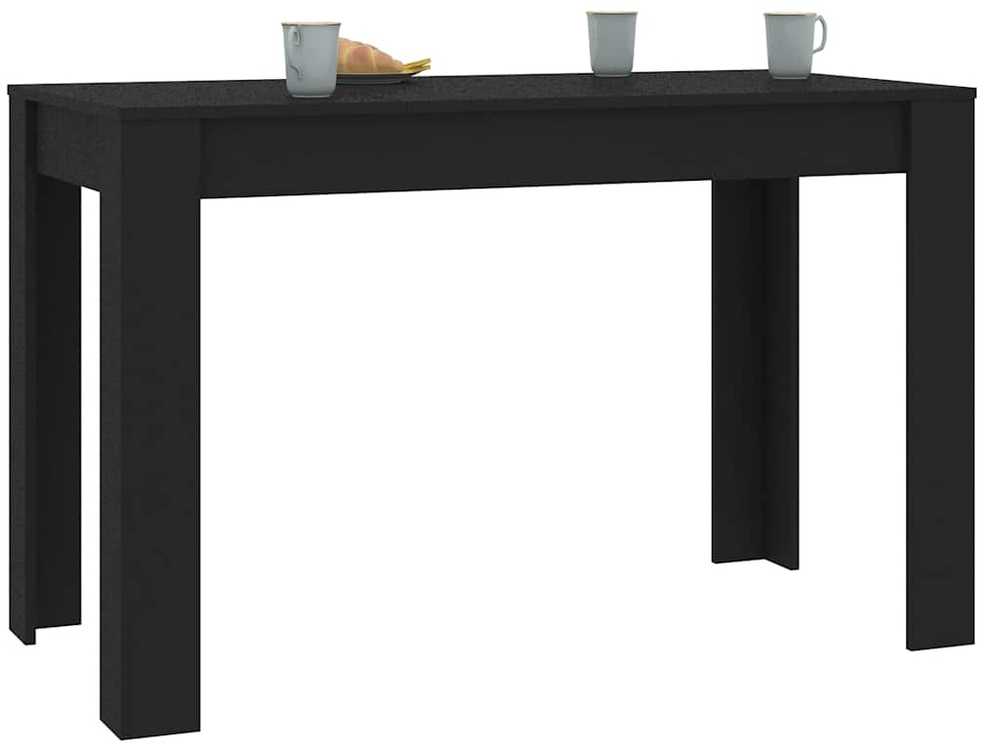 Valgomojo stalas, juodos spalvos, 120x60x76cm, apdirbta mediena