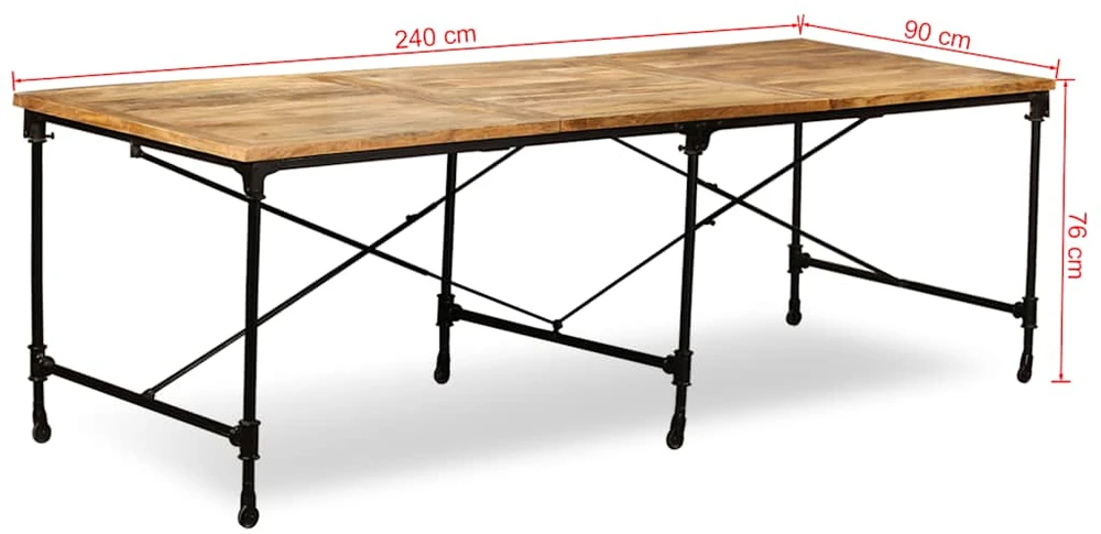 Valgomojo stalas, mango mediena, 240 cm