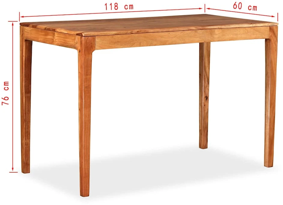 Valgomojo stalas, masyvi mediena, 118x60x76cm
